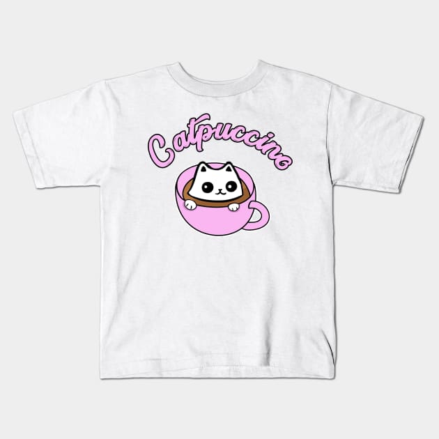 Catpuccino Kids T-Shirt by BrandyRay